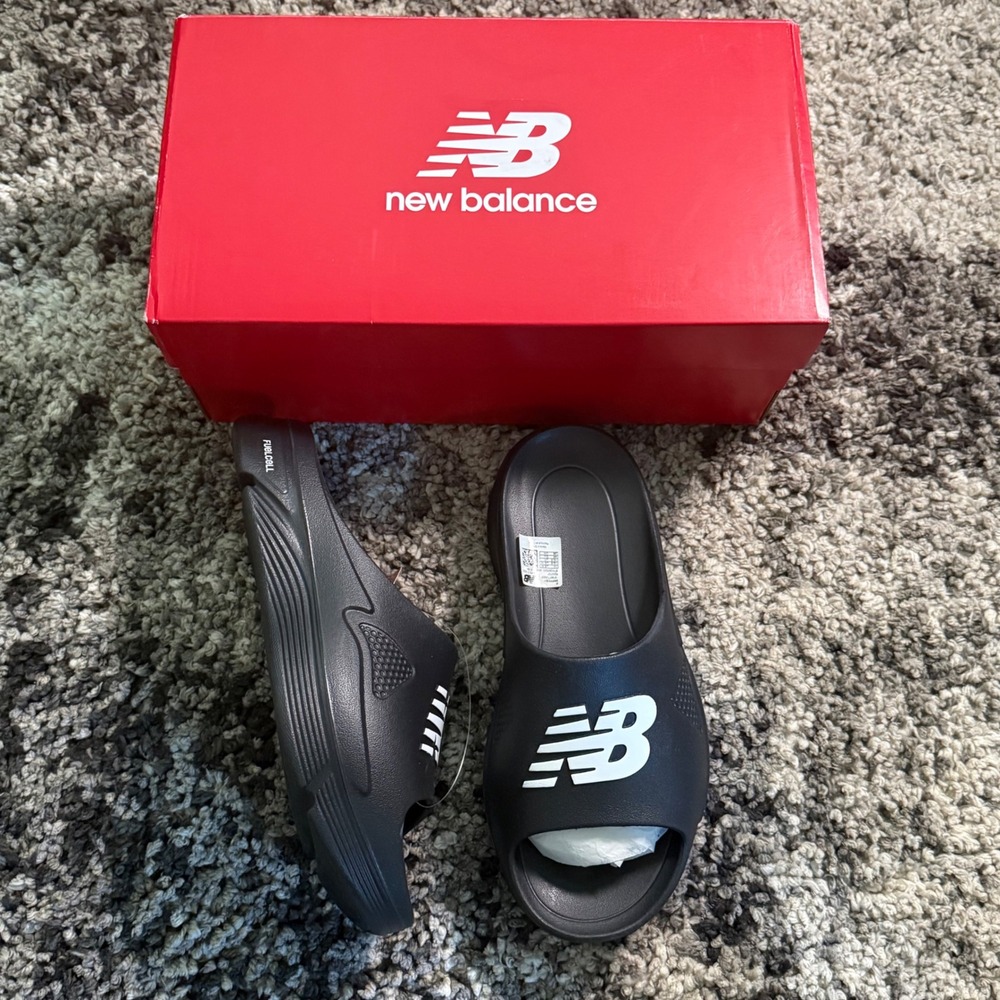 New Balance FuelCell SL Mens Sandals Black White Slides SMFFCB1 Size 11